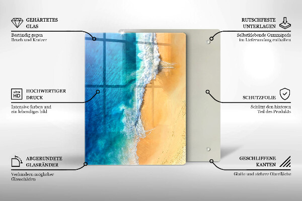 Herd abdeckplatte Strand und Meer