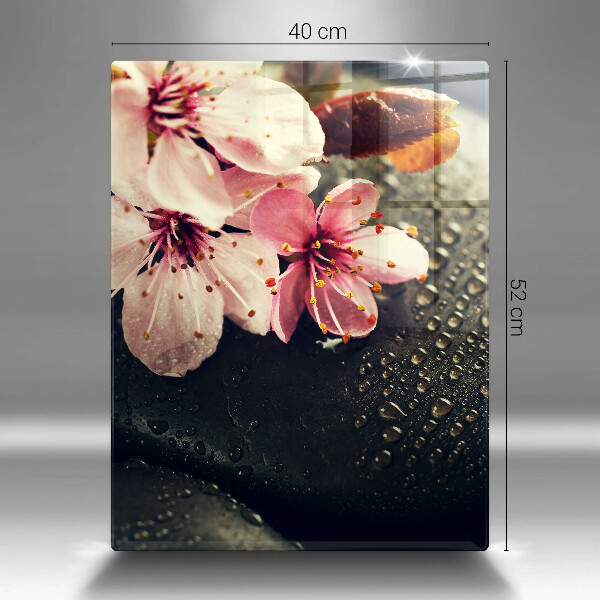 Herd schutzplatte Blumen Zen-Steine