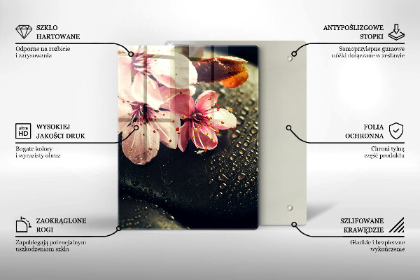 Herd schutzplatte Blumen Zen-Steine