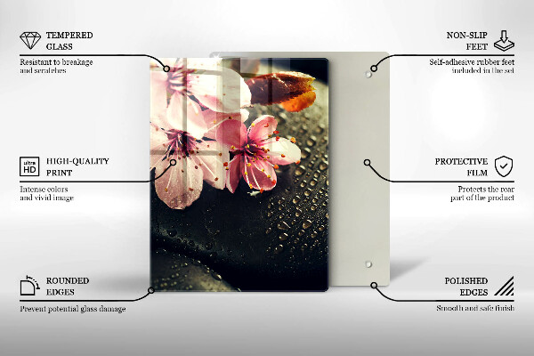 Herd schutzplatte Blumen Zen-Steine