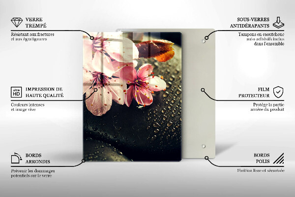 Herd schutzplatte Blumen Zen-Steine