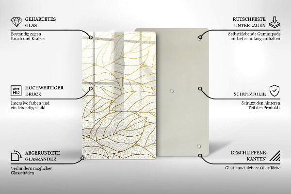Herd abdeckplatte Line-Art-Blättermuster