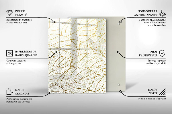 Herd abdeckplatte Line-Art-Blättermuster