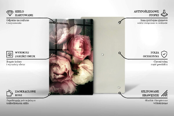 Herd abdeckplatte Pfingstrosenblüten