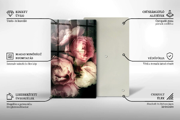 Herd abdeckplatte Pfingstrosenblüten