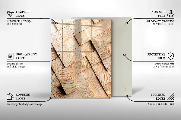 Herd abdeckplatte Holzquadrate