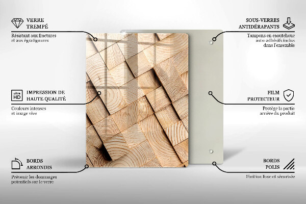 Herd abdeckplatte Holzquadrate