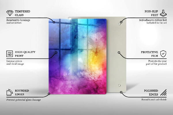 Herd abdeckplatte Regenbogen-Aquarellspritzer