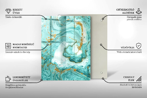Herd abdeckplatte Blaue Abstraktion