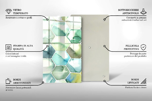 Herd abdeckplatte Aquarell-Sechsecke