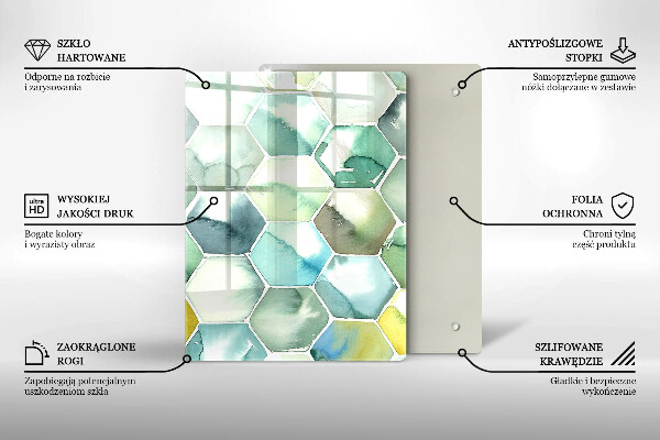 Herd abdeckplatte Aquarell-Sechsecke