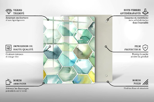 Herd abdeckplatte Aquarell-Sechsecke