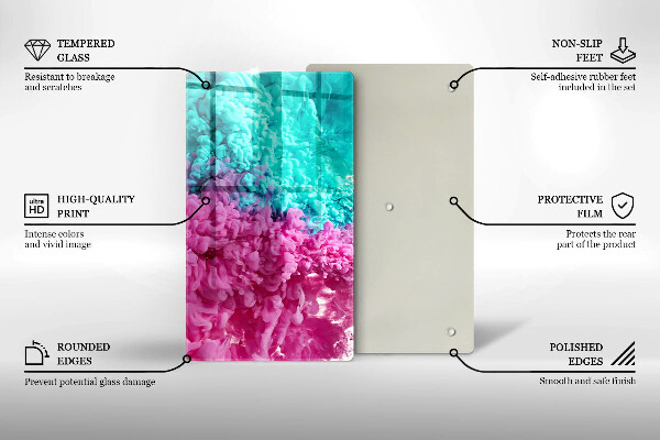 Schutz für induktionskochfeld Türkisrosa Rauch