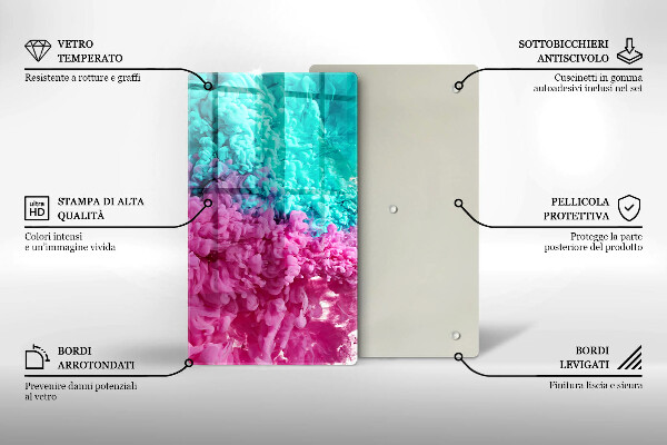 Schutz für induktionskochfeld Türkisrosa Rauch