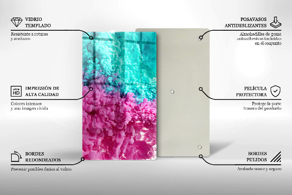 Schutz für induktionskochfeld Türkisrosa Rauch