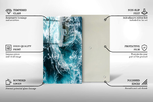 Schutz für induktionskochfeld Schäumende Wasserwellen