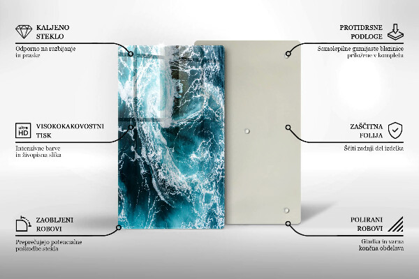 Schutz für induktionskochfeld Schäumende Wasserwellen