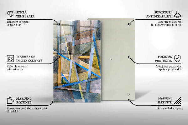 Herd abdeckplatte Gemalte Linienabstraktion