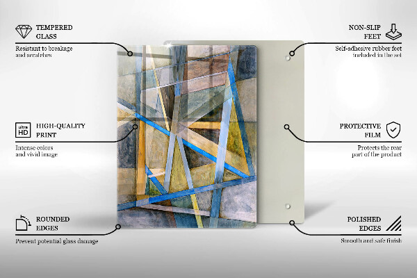 Herd abdeckplatte Gemalte Linienabstraktion