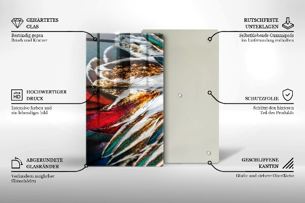 Herd abdeckplatte Boho-Vogelfedern