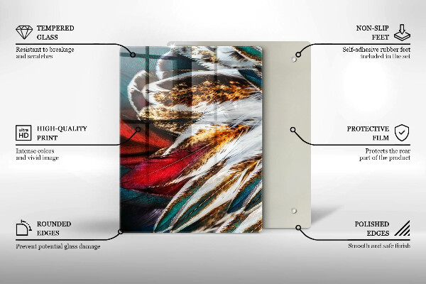 Herd abdeckplatte Boho-Vogelfedern