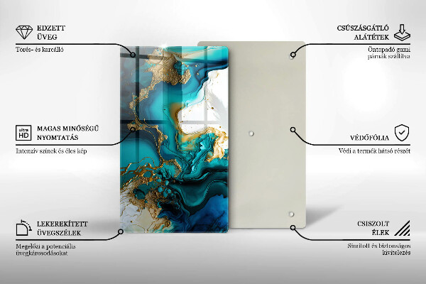 Herd abdeckplatte Türkisfarbene Abstraktion