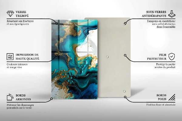 Herd abdeckplatte Türkisfarbene Abstraktion