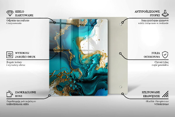 Herd abdeckplatte Türkisfarbene Abstraktion