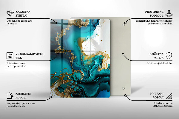 Herd abdeckplatte Türkisfarbene Abstraktion