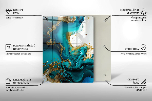 Herd abdeckplatte Türkisfarbene Abstraktion