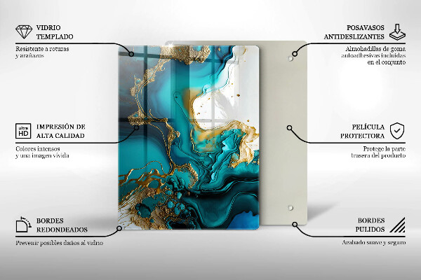 Herd abdeckplatte Türkisfarbene Abstraktion
