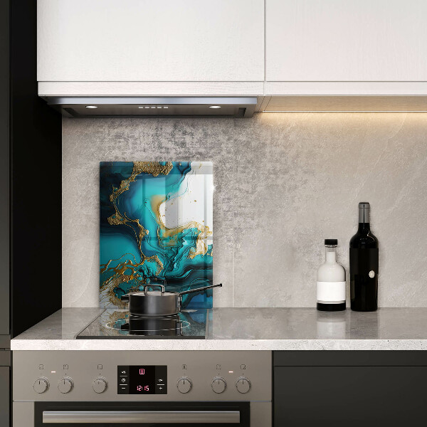 Herd abdeckplatte Türkisfarbene Abstraktion