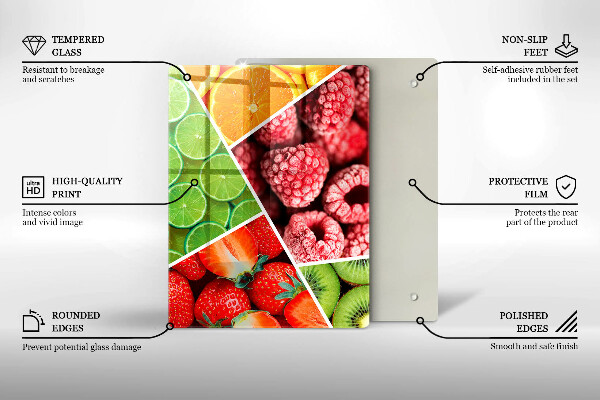 Herd schutzplatte Bunte Früchte