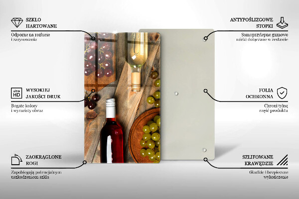 Abdeckung induktionskochfeld Weinflaschen und Trauben