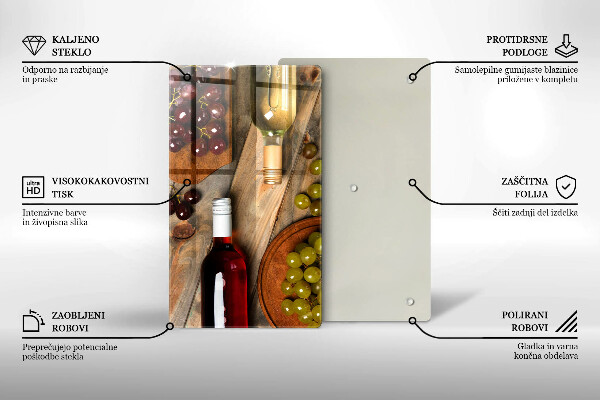 Abdeckung induktionskochfeld Weinflaschen und Trauben