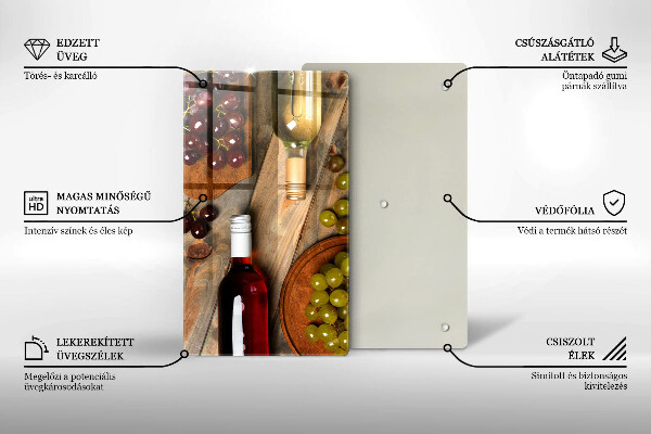Abdeckung induktionskochfeld Weinflaschen und Trauben