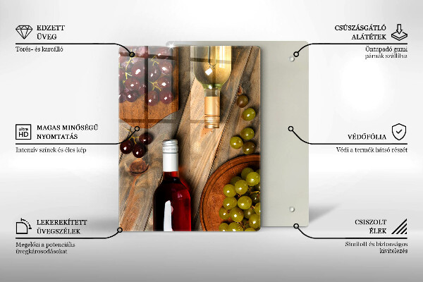 Abdeckung induktionskochfeld Weinflaschen und Trauben
