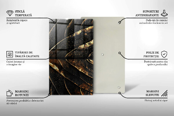 Abdeckung induktionskochfeld Gold Blatt