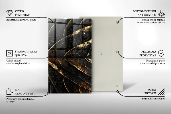 Abdeckung induktionskochfeld Gold Blatt