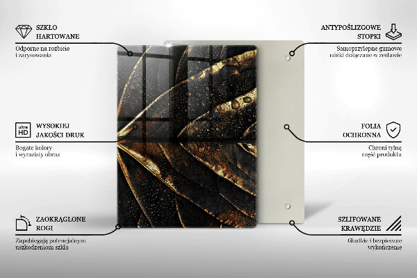 Abdeckung induktionskochfeld Gold Blatt