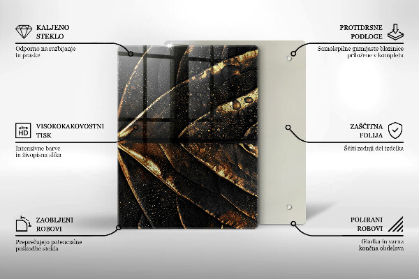 Abdeckung induktionskochfeld Gold Blatt