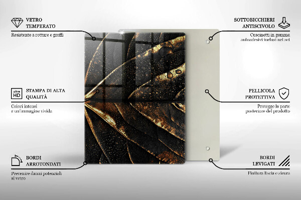 Abdeckung induktionskochfeld Gold Blatt