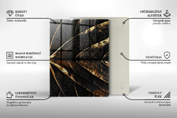 Abdeckung induktionskochfeld Gold Blatt
