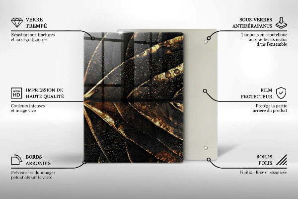 Abdeckung induktionskochfeld Gold Blatt