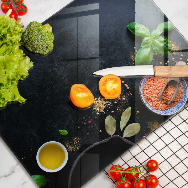 Abdeckung induktionskochfeld Schüsseln mit Gewürzen