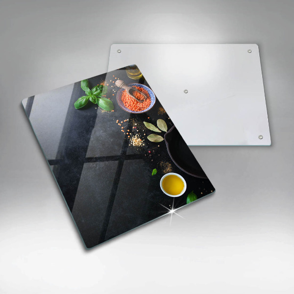 Abdeckung induktionskochfeld Schüsseln mit Gewürzen