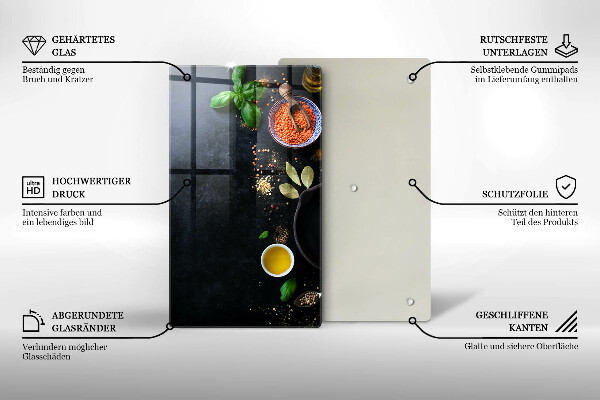Abdeckung induktionskochfeld Schüsseln mit Gewürzen
