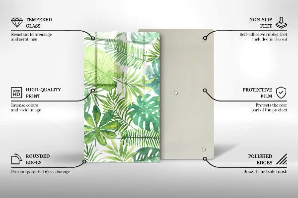 Herd abdeckplatte Aquarell-Boho-Blätter