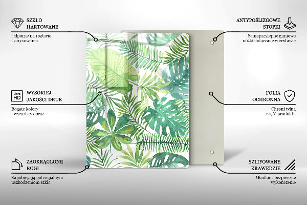 Herd abdeckplatte Aquarell-Boho-Blätter