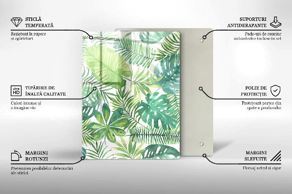 Herd abdeckplatte Aquarell-Boho-Blätter